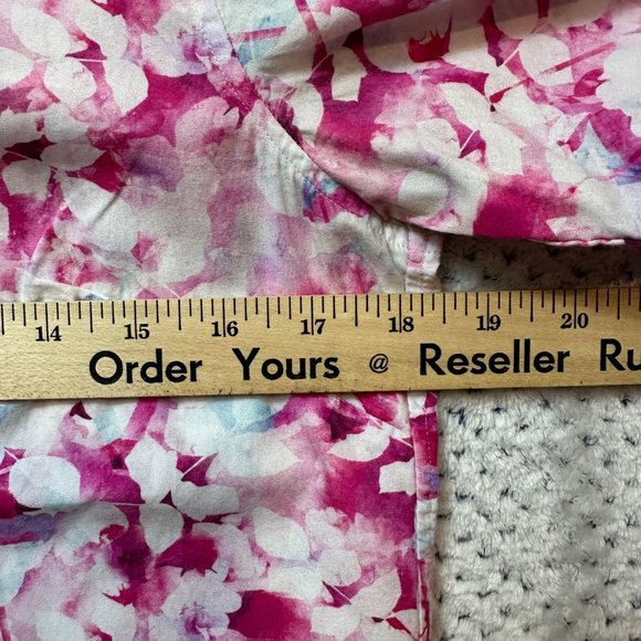 Charles Tyrwhitt Button Down Top Womens Size 8 Pink White Floral Long Sleeves - Picture 13 of 15